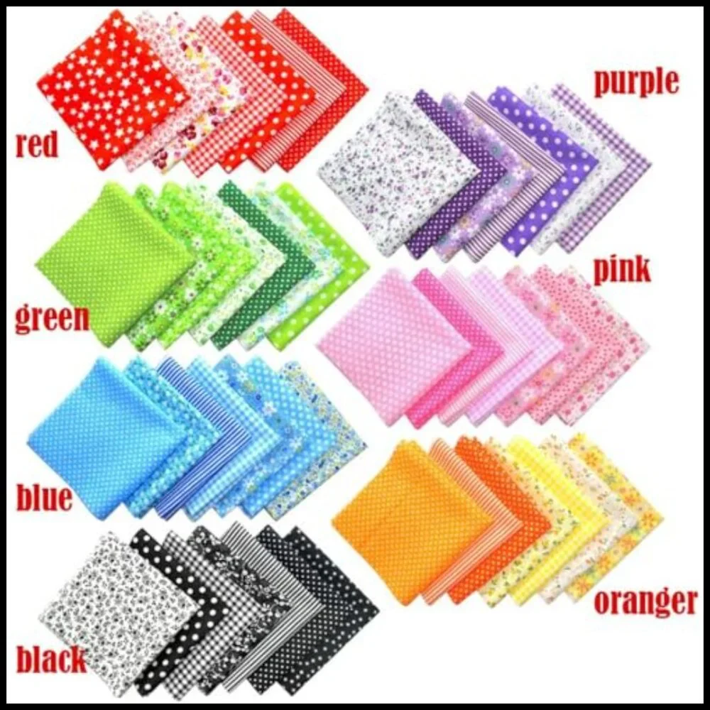49-Piece Quilting Fabric Squares Set Premium Cotton DIY Craft Supplies